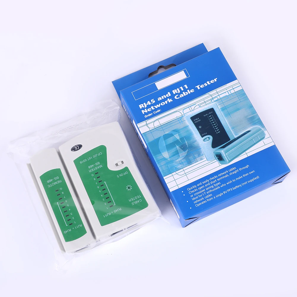 

Professional Network Cable Tester RJ45 RJ11 LAN UTP Ethernet Line Detection Tool Portable Computer Maintenance Accessories