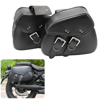 pu leather motorcycle saddle bags tool luggage saddlebags side pouch universal for honda yamaha suzuki waterproof