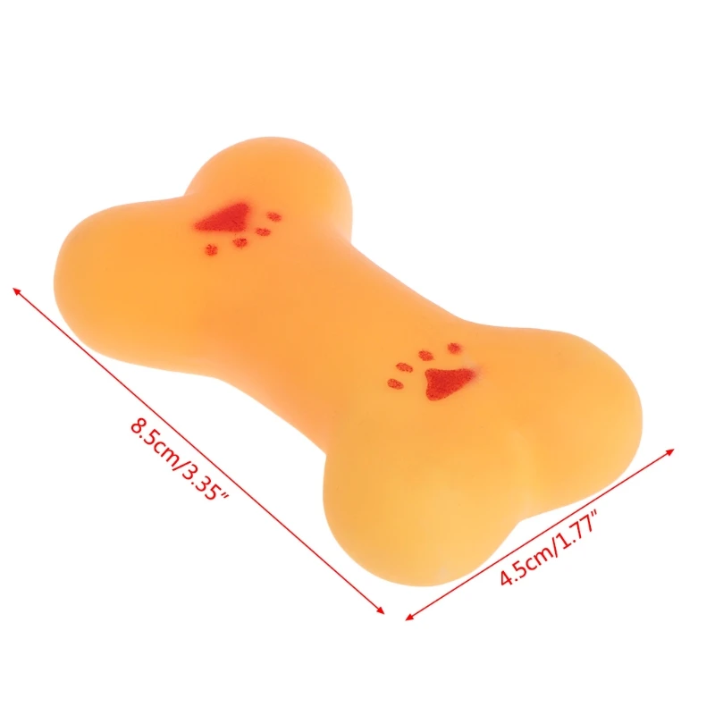 Pet Toys Bite Chew Squeaky Bone Dogs Cats Puppy Small Soft Rubber Teeth Training