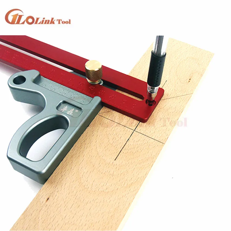 200/300/400mm 45 degree ruler Aluminum Woodworking Ruler Height Ruler Woodworking Scribe Woodworking Scribe Gauge Measuring Tool