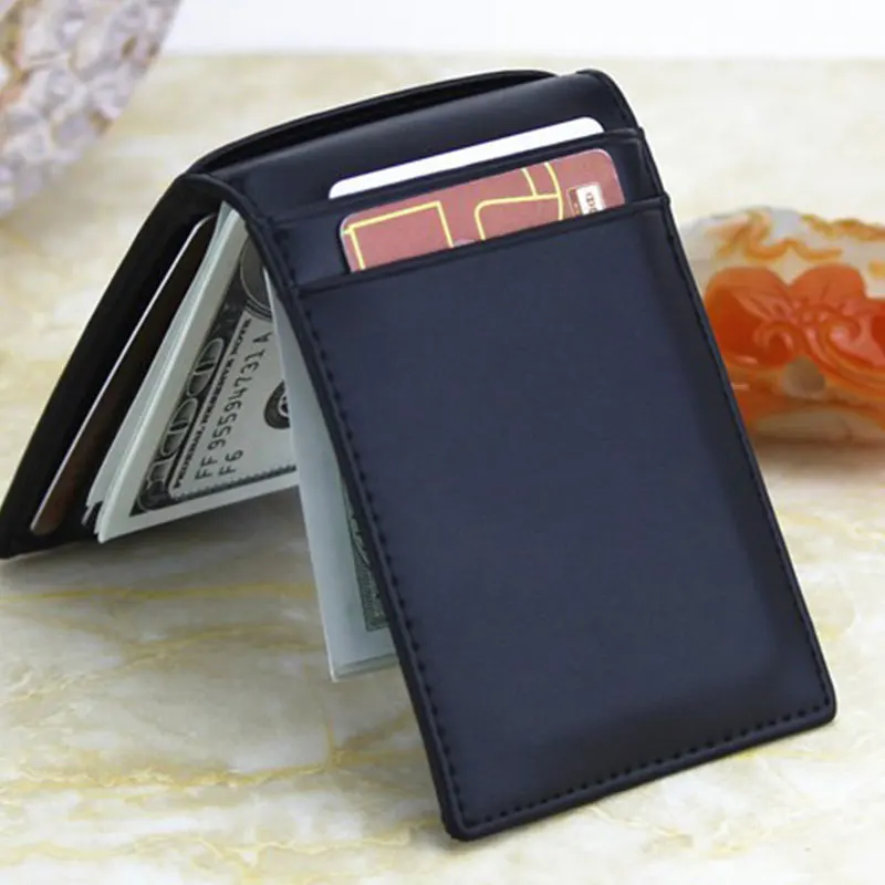 RFID Men's Leather Slim Bifold Money Clip Wallet Front Pocket Credit Card Holder 6