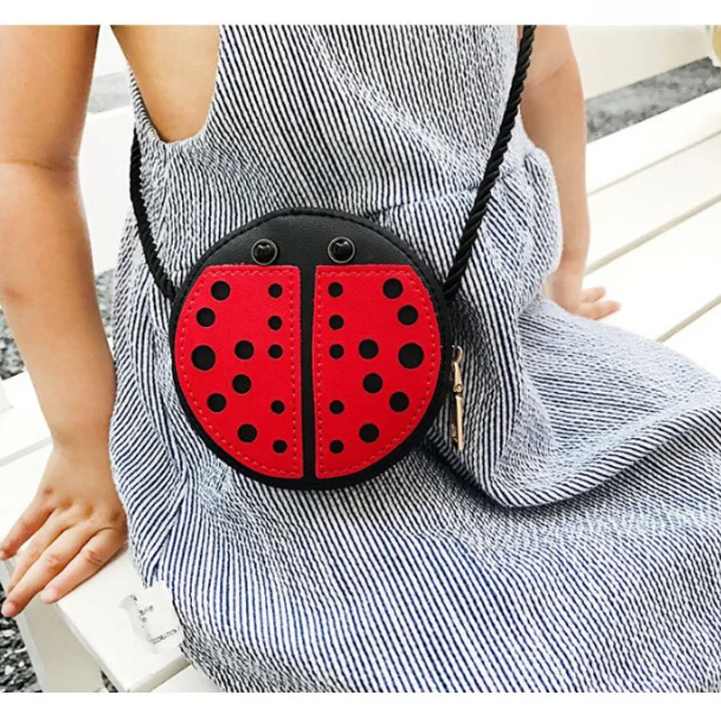 

Cartoon Little Baby Girls Boys Messenger Bags Ladybug Mini Shoulder Bag Crossbody Kids Children PU Leather Purse Pouch Handbags