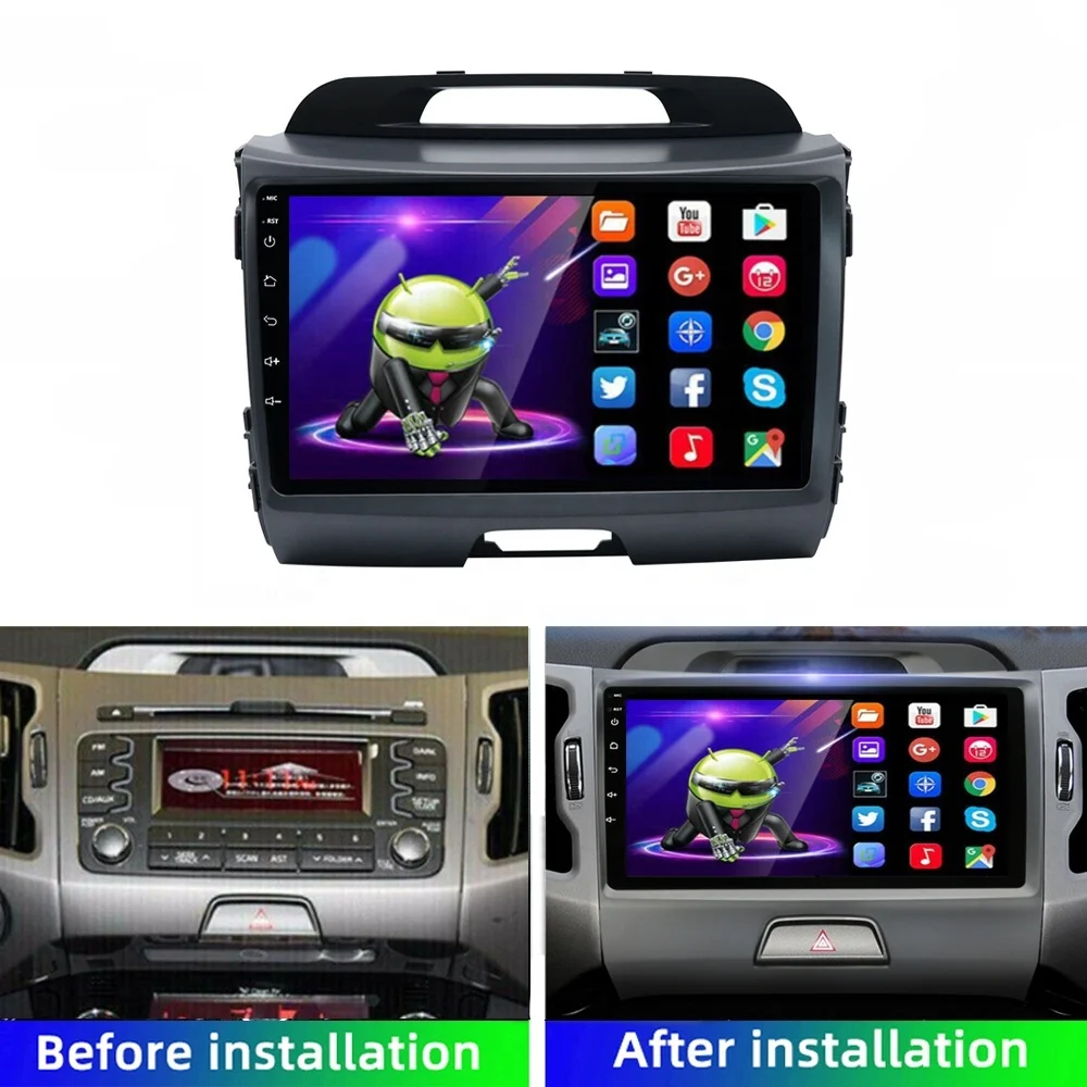 2 +32GB Din Car Android 9.0 For kia Sportage 2010 2011 2012 2013 2014 2015 2016 Multimedia Player Video Author Navi Wifi