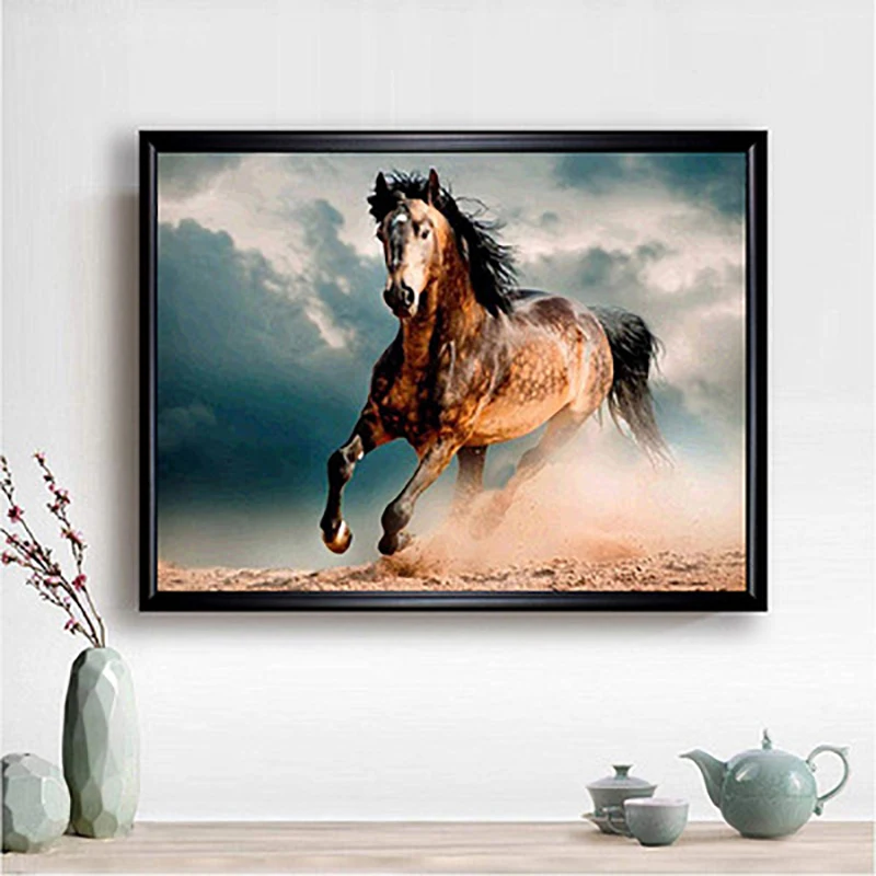 

Round diamond 5D DIY diamond painting Mustang 3D embroidery cross stitch mosaic home decoration hanging painting