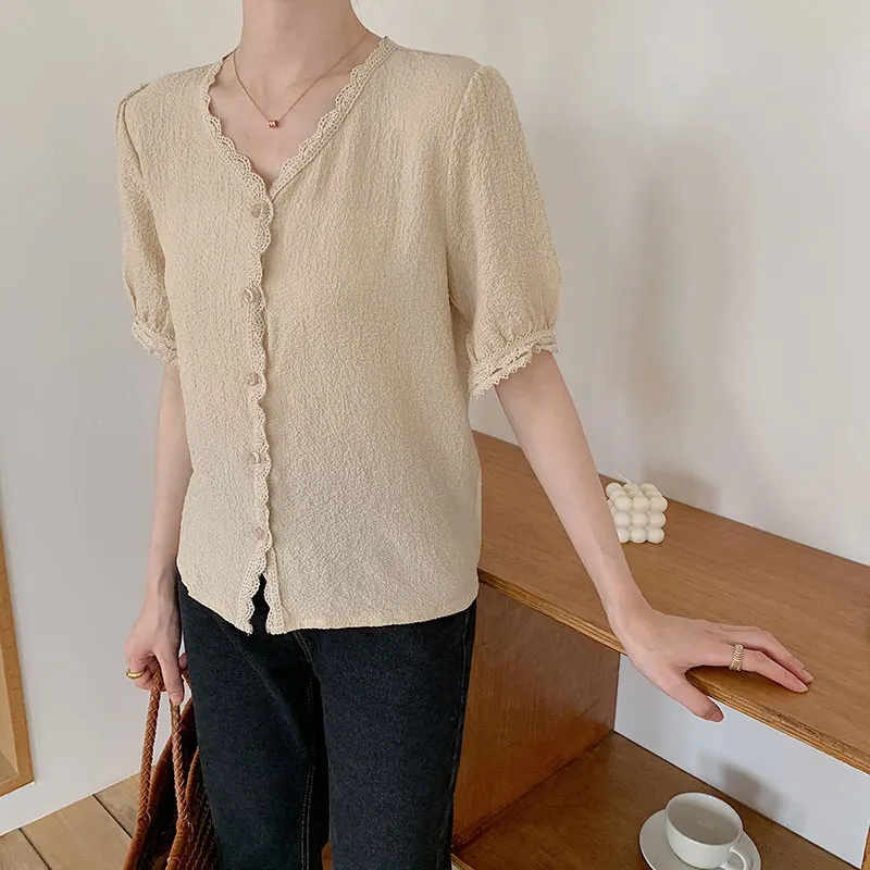 Новинка кружевная винтажная белая рубашка женские топы большого размера женская