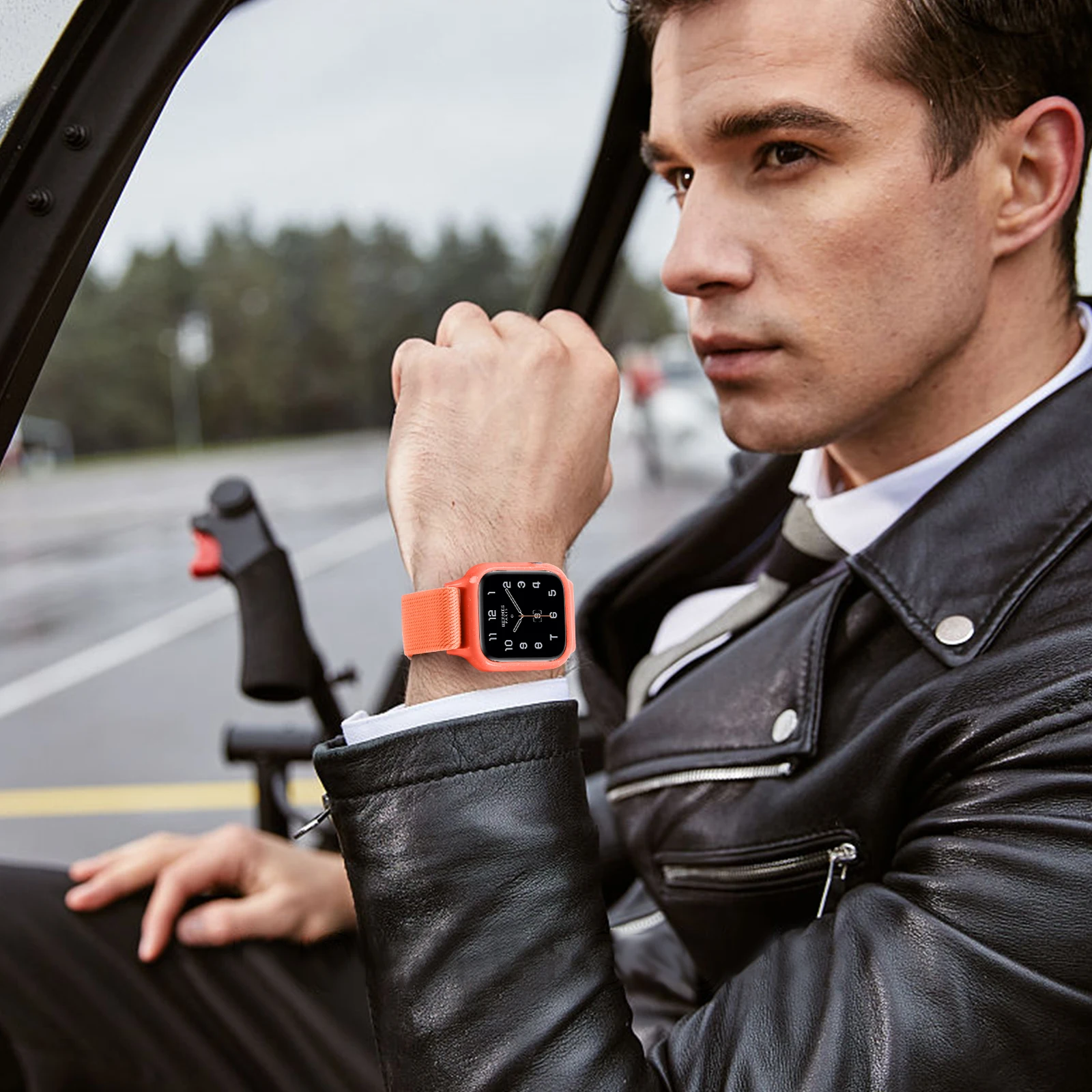 

Case+Nylon loop For Apple Watch band 44mm 40mm Elastic Soft Nylon Braided Solo Loop Bracelet for iWatch SE 6 5 4