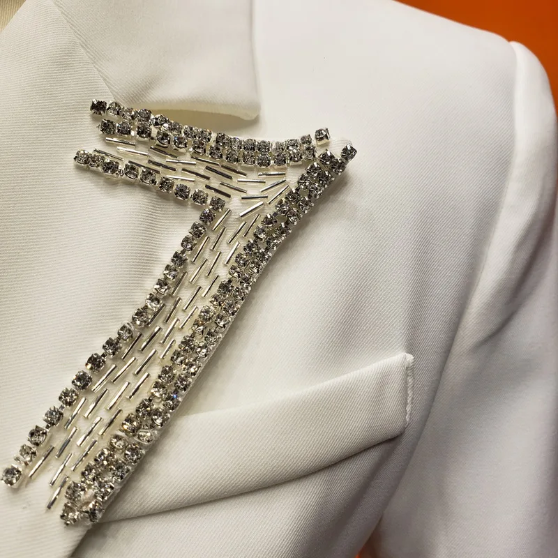 

brand, heavy craftsmanship, Big diamond-studded lapel, women's fashion blazer jacket 2021New Women's clothing winter jacket coat