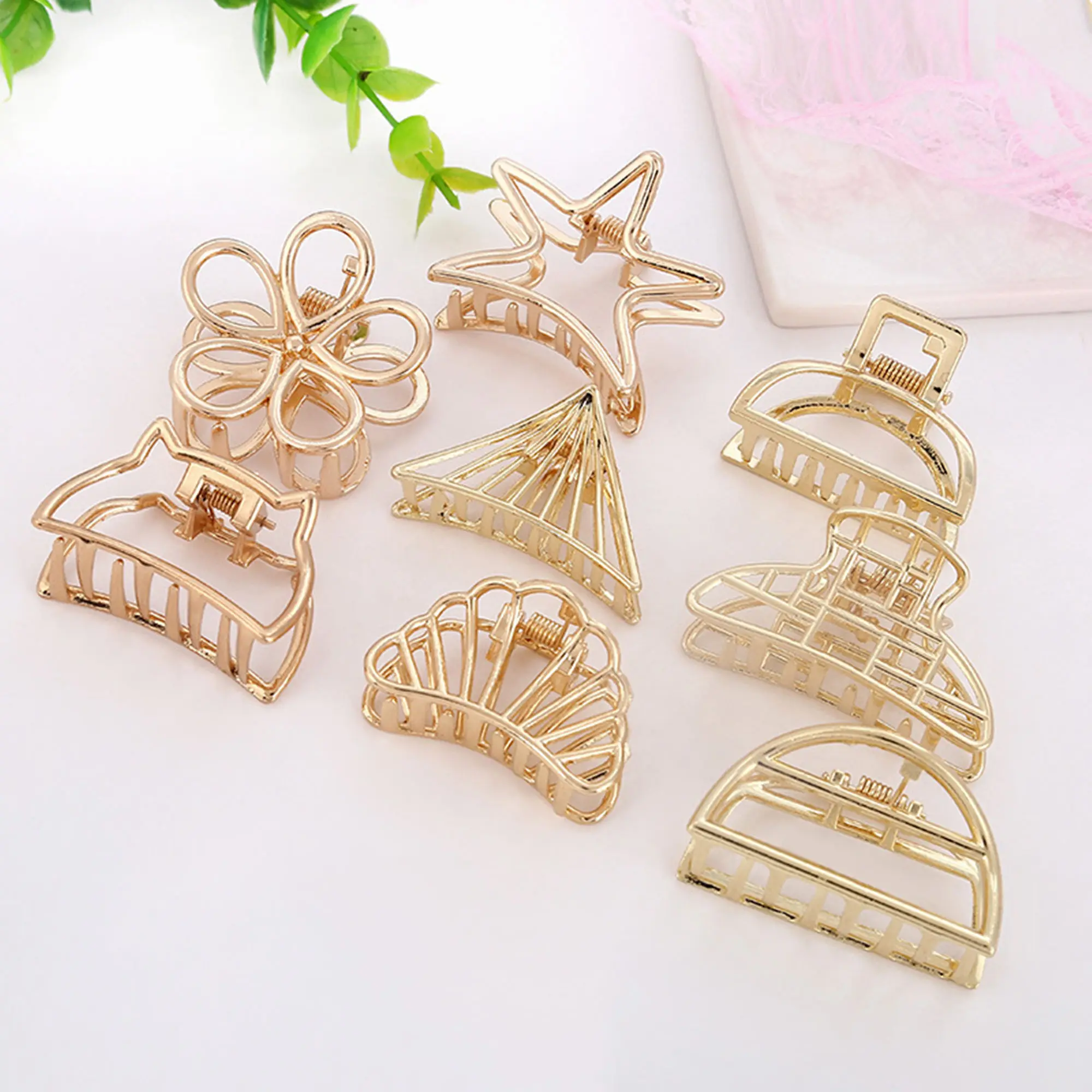 

2pcs/lot Metal Broken Hair Clips All-match ponytail hair catching shower hair catching clip bangs top clip DIY hair accessories