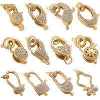 juya diy creative goldsilver color fasteners connector lobster clasps accessories for needlework beads pearls jewelry making