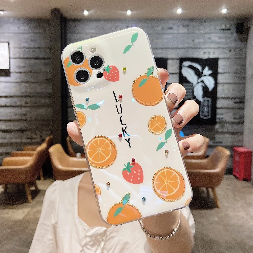 

sumkeymi Cute Orange Fruit Blu-ray Soft Silicone Cover Phone Case For Huawei P30 P40 Pro Mate 20 30 40 Pro Nova 7SE 8SE Honor 30