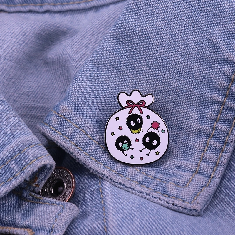 Симпатичная эмалированная булавка Susuwatari Soot Sprite Классическая Брошь в стиле аниме