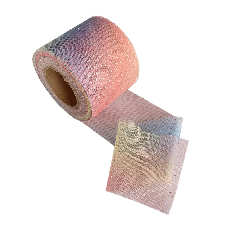 Серебряные тюлевые украшения с блестками в точку 6 см/8 см градиент цвета радуги