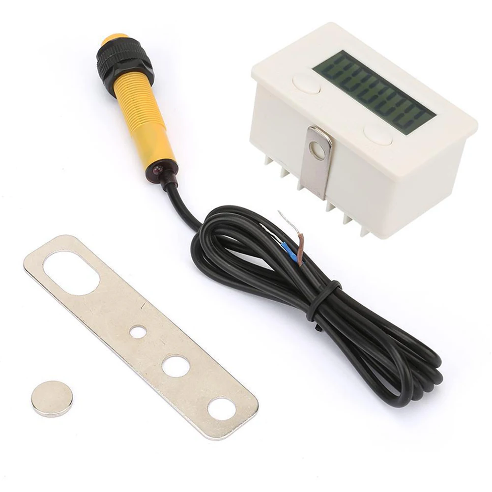 

5-digit Digital Punch Electronic Counter Magnetic Inductive LCD Display Proximity Switch Round Powerful XJ-5J Clicker Counter