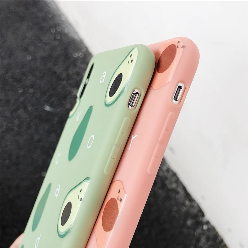 Карамельный розовый чехол для девочек iPhone X XS 11 Pro Max XR летний силиконовый чехол с изображением персиковых фруктов и цветов авокадо для iPhone 7 6 6S 8 Plus чехол