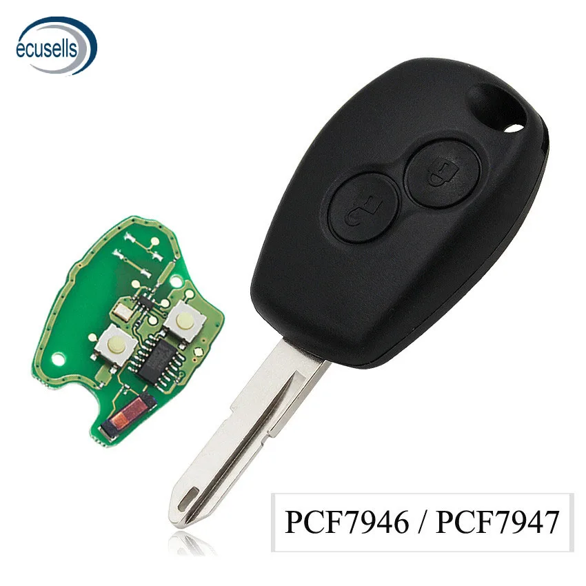 2 кнопки 433 Мгц дистанционный ключ брелок для Kangoo Clio III с чипом ID46 PCF7946AT или PCF7947 NE73
