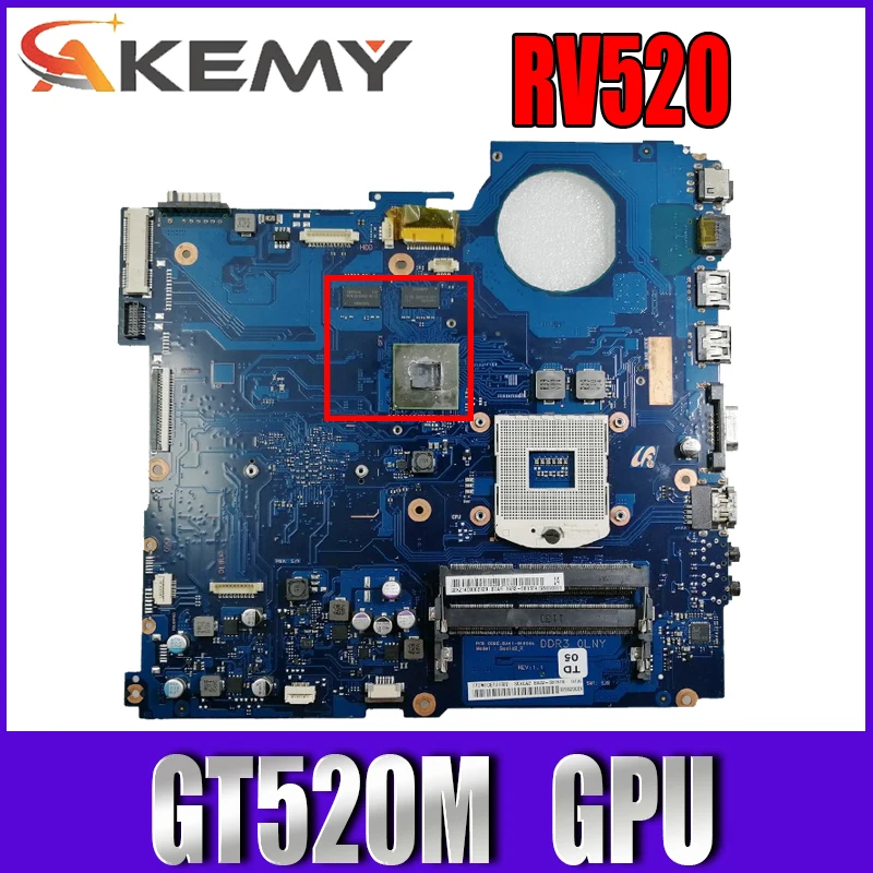 

Материнская плата AKEMY для ноутбука Samsung RV520, материнская плата HM65 DDR3 GT520M, Дискретная Graphcis BA92-08186A BA41-01608A