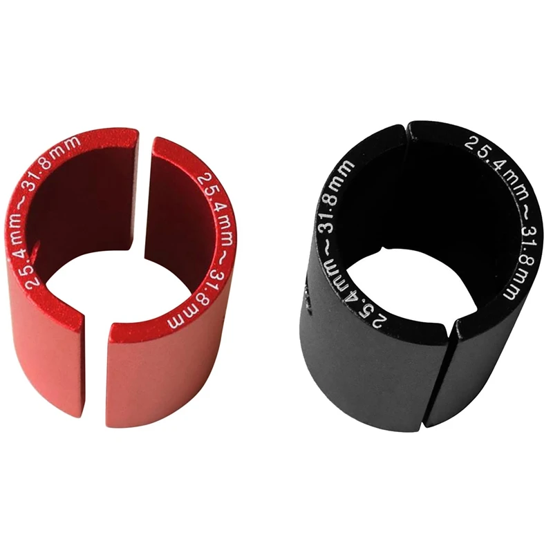 

2set Bike Handlebar Bar Shim Spacer Stem Reducer Size Reducing Bushing Sleeve 25.4mm to 31.8mm Black & Red