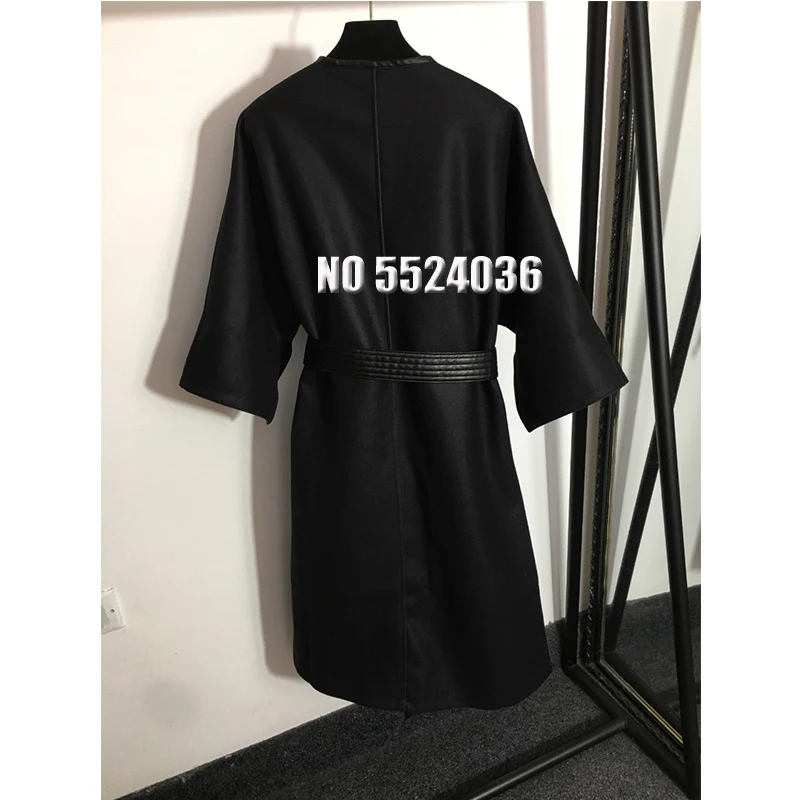 

Женское длинное пальто с поясом, свободная Элегантная куртка с длинным рукавом и поясом, верхняя одежда, осень-зима