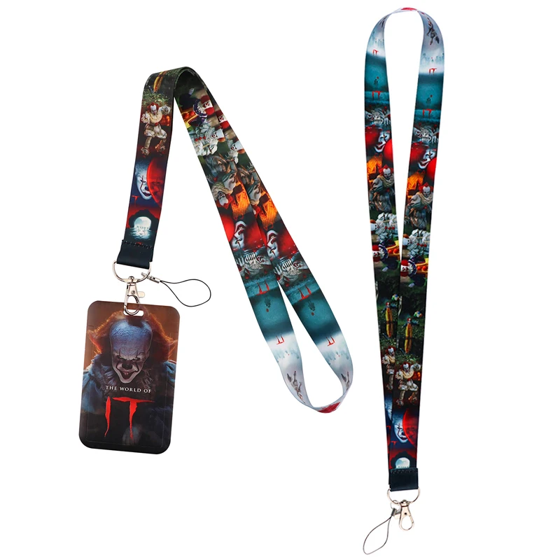 

AD1531 Horror Movie Clown Killer Neck Strap Lanyards for Key ID Card Gym Cell Phone Strap USB Badge Holder Rope Accessories Gift