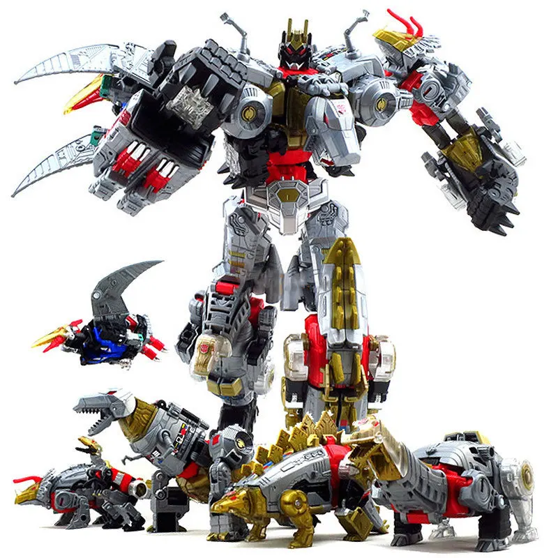 

5IN1 Action Figure Robot BPF Transformation Dinoking Volcanicus Grimlock Slag Sludge Snarl Swoop Slash Dinobots Figure Toys 33cm