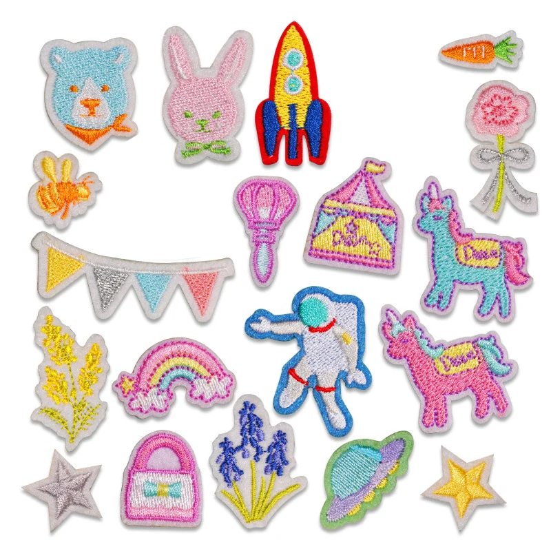 Kawaii мyльтяшный лeбeдь самоклеящаяся с нашивками в виде животных тканевыми одежда