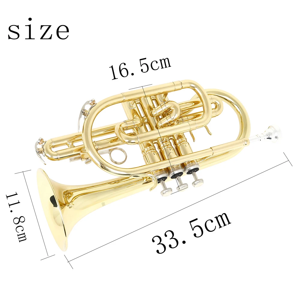 Ammoon Профессиональный Bb плоский корсетный латунный духовой инструмент с чехлом