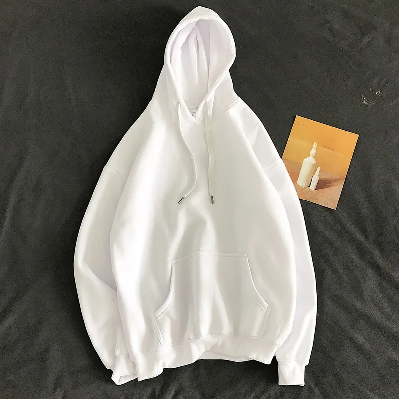 

Man Hoodies 2021 Spring Autumn New Men's Drawstring Tops Korean Version of Pure Color Casual Loose Trendy Men's Sweatshirt