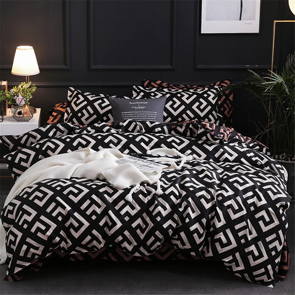 

Modern Geometric California King Bedding Sets Luxury Duvet Cover Set Pillowcase Duvet Covers 229*260 3pcs Bed Set