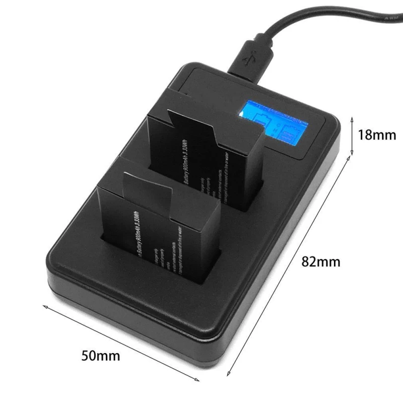 ЖК дисплей зарядное устройство с двойным разъемом для SJCAM SJ4000/5000/6000/7000/9000/M10/F68 SOOCOO