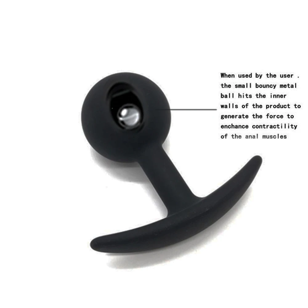 Women Sex Product Silicone Waterproof Inner Bead Anal Plug Metal Ball Hits the Wall Anus Muscles Trainer Toys | Красота и здоровье
