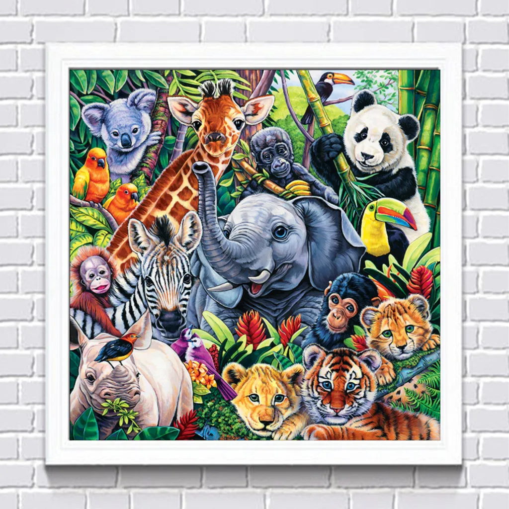 Набор для алмазной вышивки 5D круглый набор с рисунком животных рай слон панда