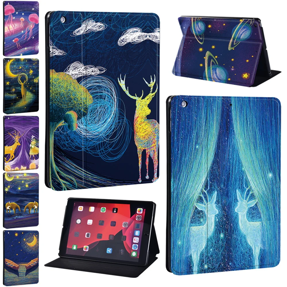 

Tablet Stand Cover Case for Apple IPad 5 /6 /7 /8 th /Mini 1 /2 /3 /4 /5 /Ipad 2 /3 /4 Printing Pattern PU Leather Shockproof