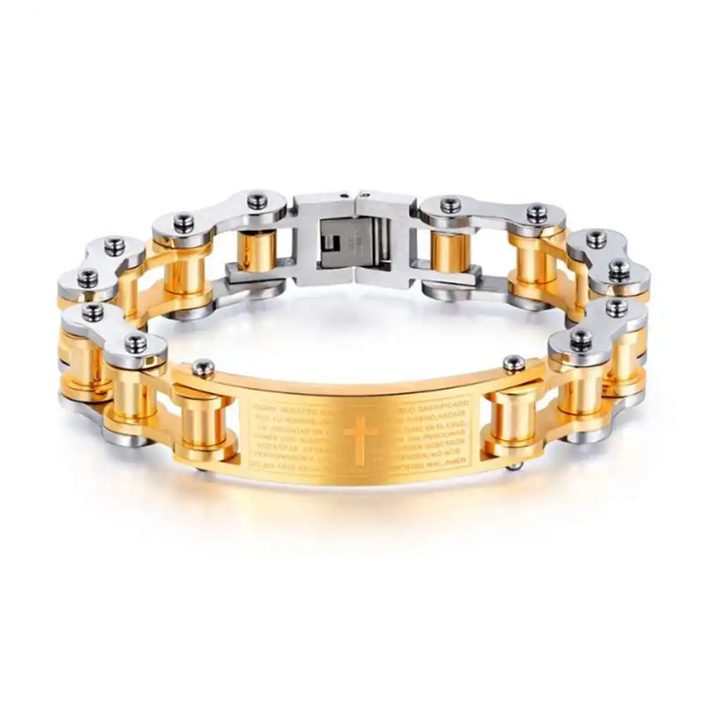 Мужские ювелирные изделия из титановой стали Библейский крест локомотив цепь