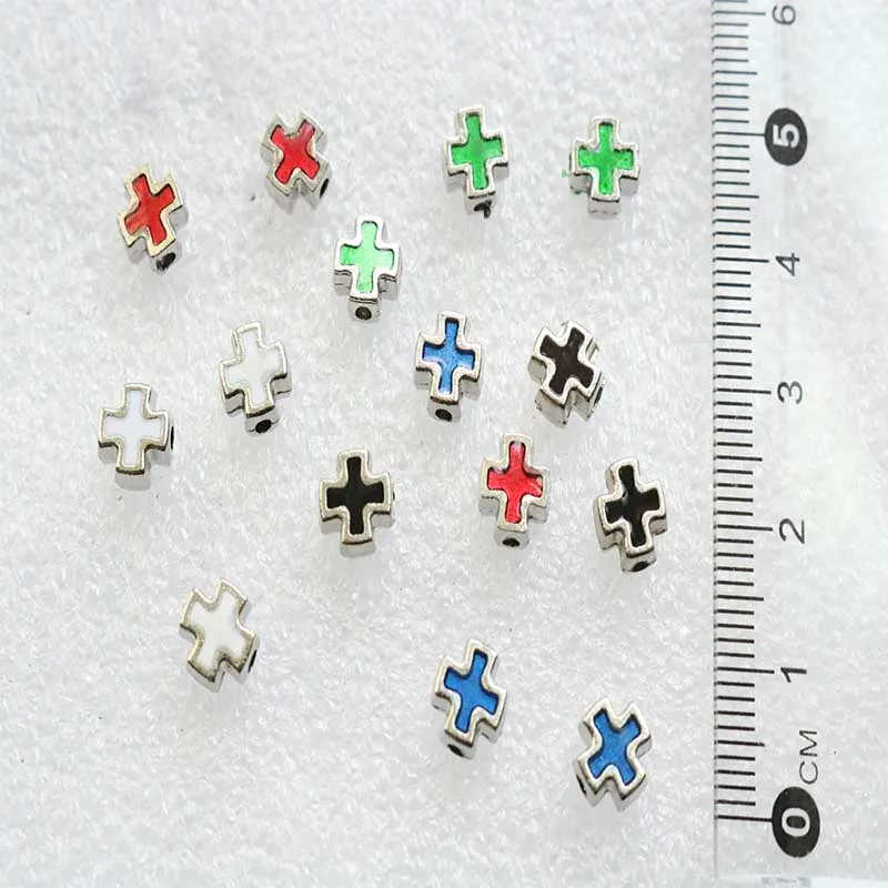 Миниатюрные разноцветные Полые бусины в форме Креста очаровательные для
