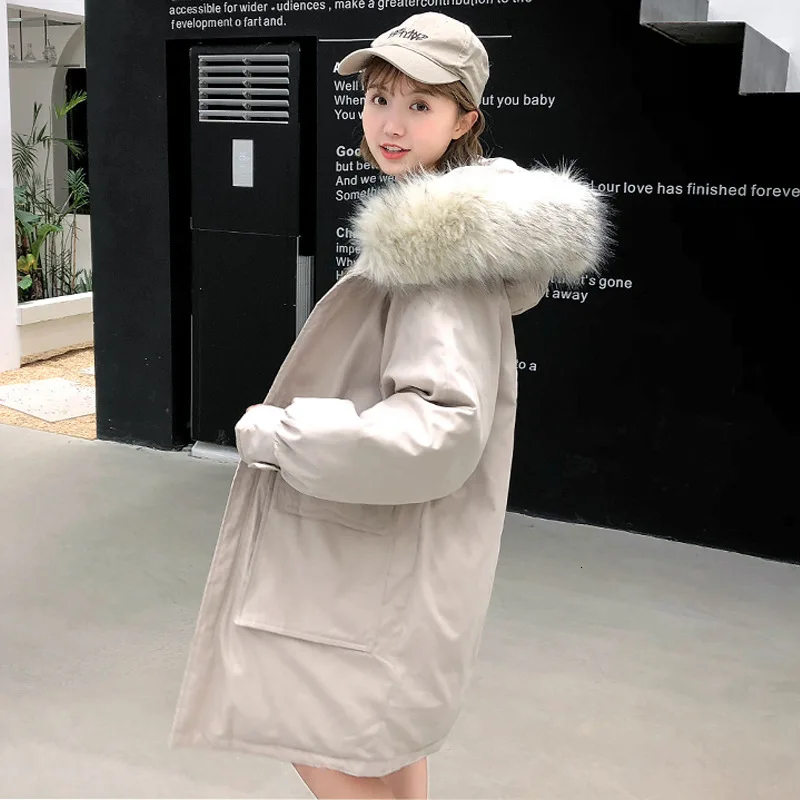 Ins/зимняя куртка большого размера из хлопка для женщин 2019 утепленное