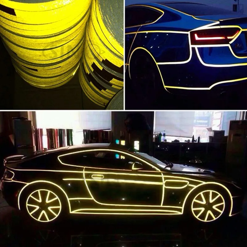 

Car Reflective Tape Sticker Waterproof Warning Strip Car Styling Safety Mark Stickers Self Adhesive Tape Motorcycle Film Tool