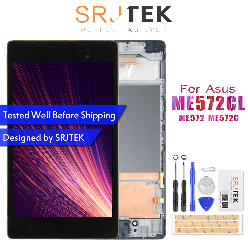 Srjtek для ASUS Google Nexus 7 2nd ME572 ME572C ME572CL ЖК-дисплей Матрица сенсорный экран дигитайзер сенсор в сборе с рамкой