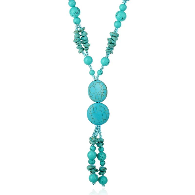 Цепочка из натурального камня для мужчин и женщин ожерелье с подвеской-подвеской