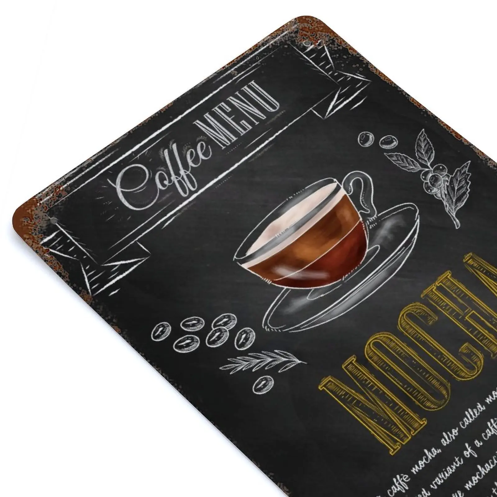 

Coffee Mocha Recipe Printed Vintage Metal Poster Home Pub Bar Garage Wall Decoration Tin Sign Plaque Decor