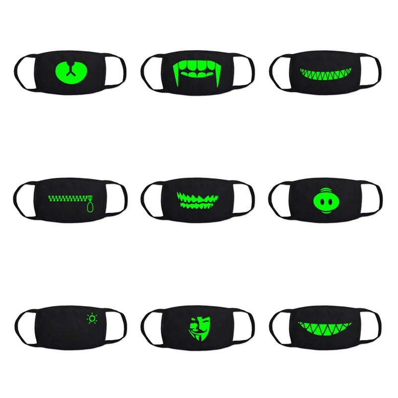 Светящаяся маска для вечерние НКИ на Хэллоуин Пылезащитная с узором вечеринки