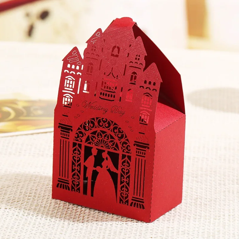 50 шт. Романтический Замок Свадебные подарки коробки для конфет подарочная