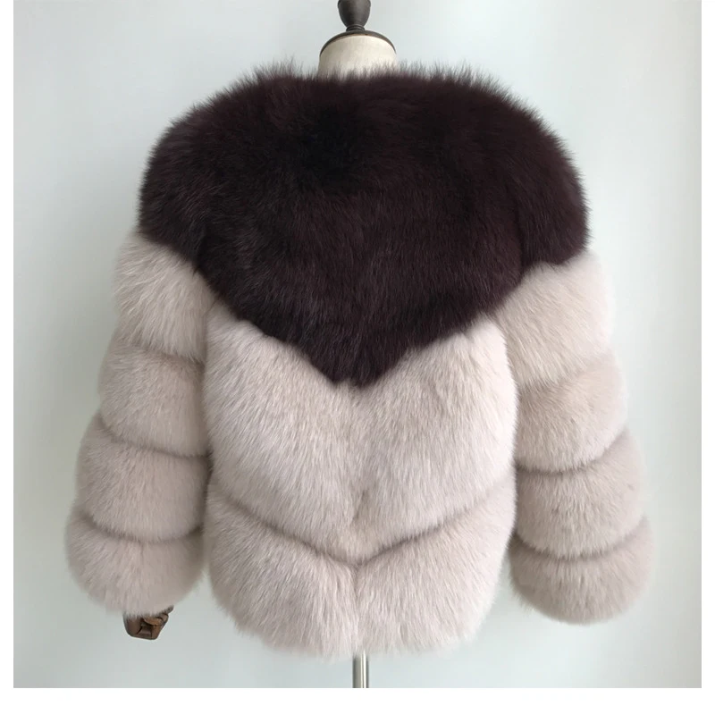 MAOMAOFUR пальто из натурального Лисьего меха женская натуральная меховая верхняя одежда женская Женская Толстая теплая куртка из натурального меха пальто из натурального Лисьего меха