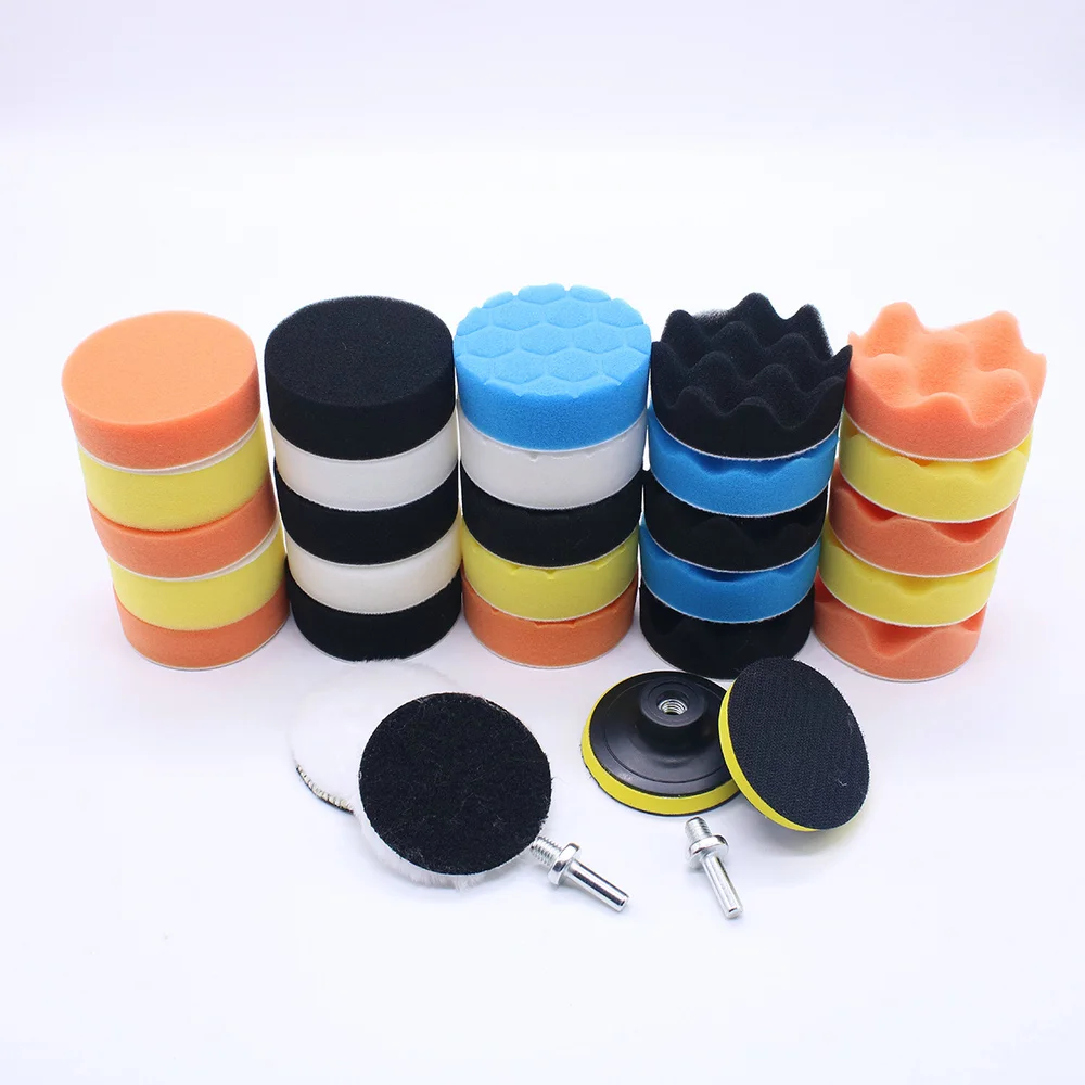 

31PCS 3 inch Waxing Sponge Wheel Self Adhesive Polished Sponge Pads Sealing Buffer for Car