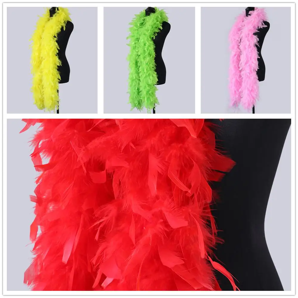 

2 meter Violet Marabou Feather Boas Wedding Dress Decorative Feather Shawl DIY Stage Carnival Clothing Accessory 88-90 Grams