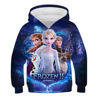 3d ice snow world princess elsa anna girls hoodies spring autumn hooded sweatshirt for girl childrens t shirt kids top costume