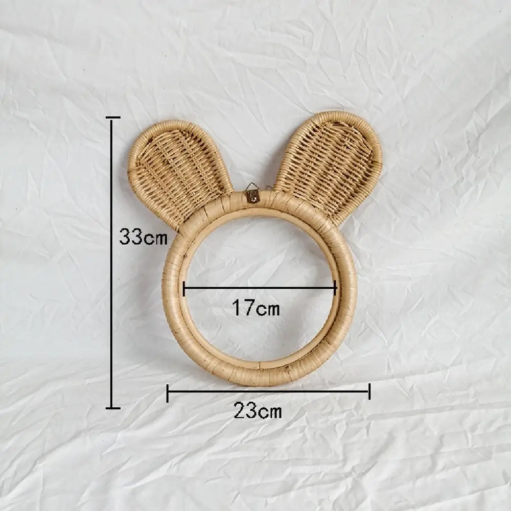 

Rattan Handmade Natural Mirror Dressing Bedroom Bathroom Makeup Mirror Wall Hanging Mirrors