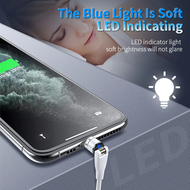 540 Угол Вращающийся Магнитный USB кабель Micro Type C Зарядка для iPhone 11 Pro Max XS Samsung Xiaomi