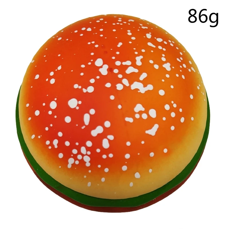 

HUYU Anti-anxiety Toy Ball Simulation Food Ham Interactive Pinch Toy Soft Squeeze Hamburger for Toddler Special Needs Therapy