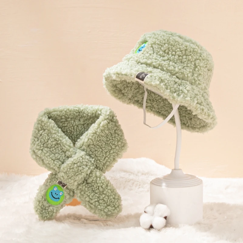 

2022 New 2 Pack Kids Winter Hat Scarf Set Solid Color for Toddler Kids Gift Warmers Cozy