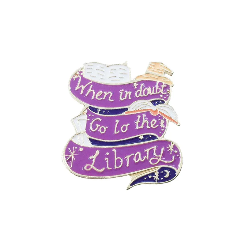 

Magic Letters Purple Ribbon Cartoon Pins Trend DIY Collection Badge Brooch Jewelry